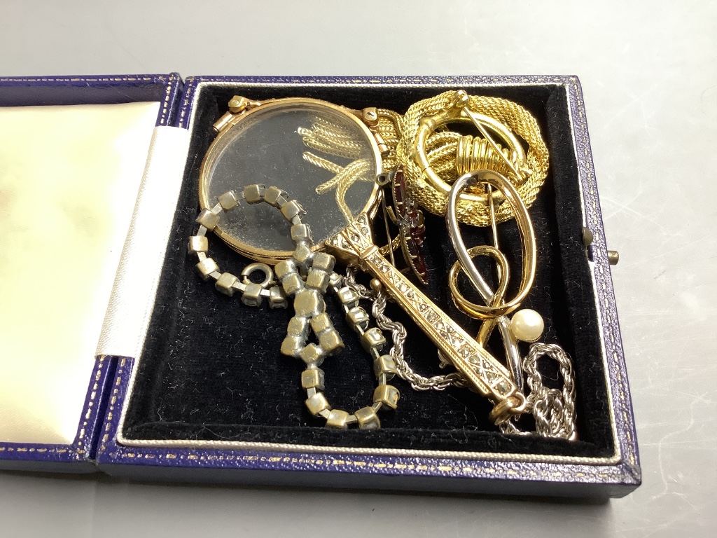 A collection of vintage and costume jewellery, watches and other items